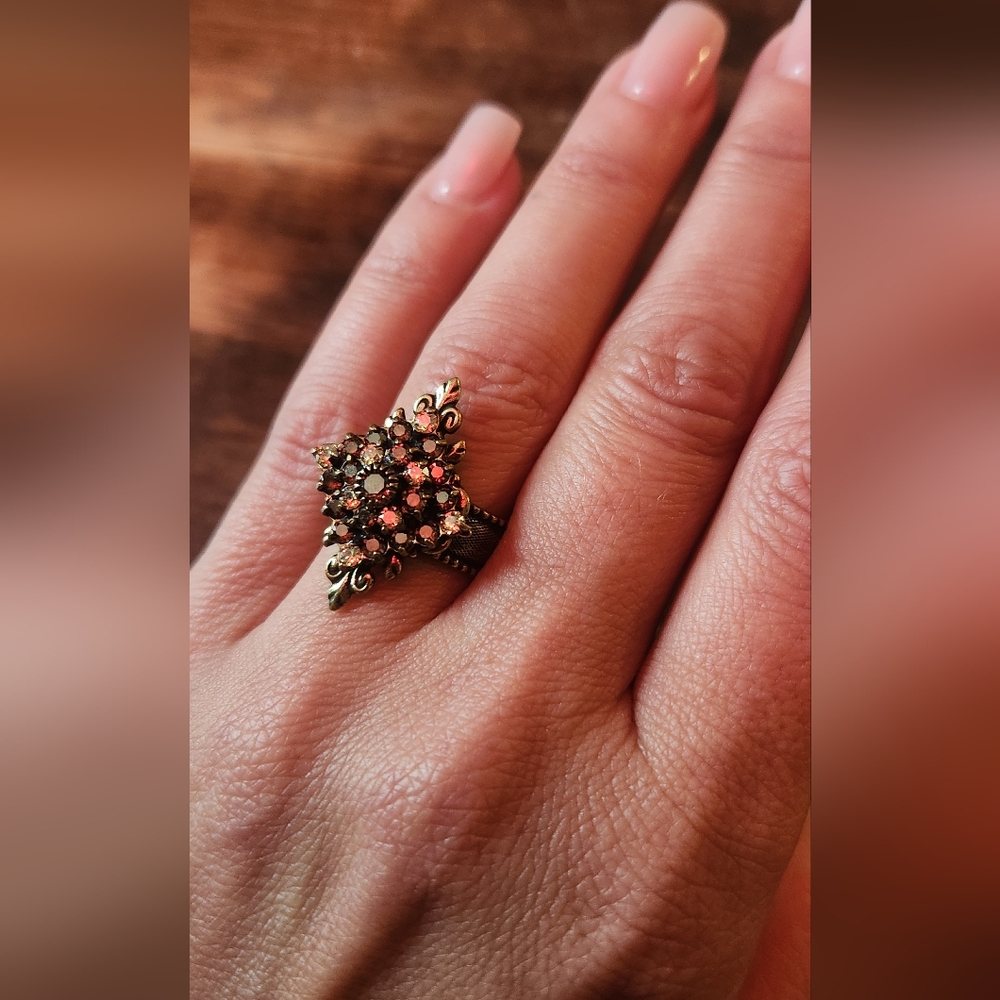 Kenny Ma Swarovski crystal adjustable cocktail ring